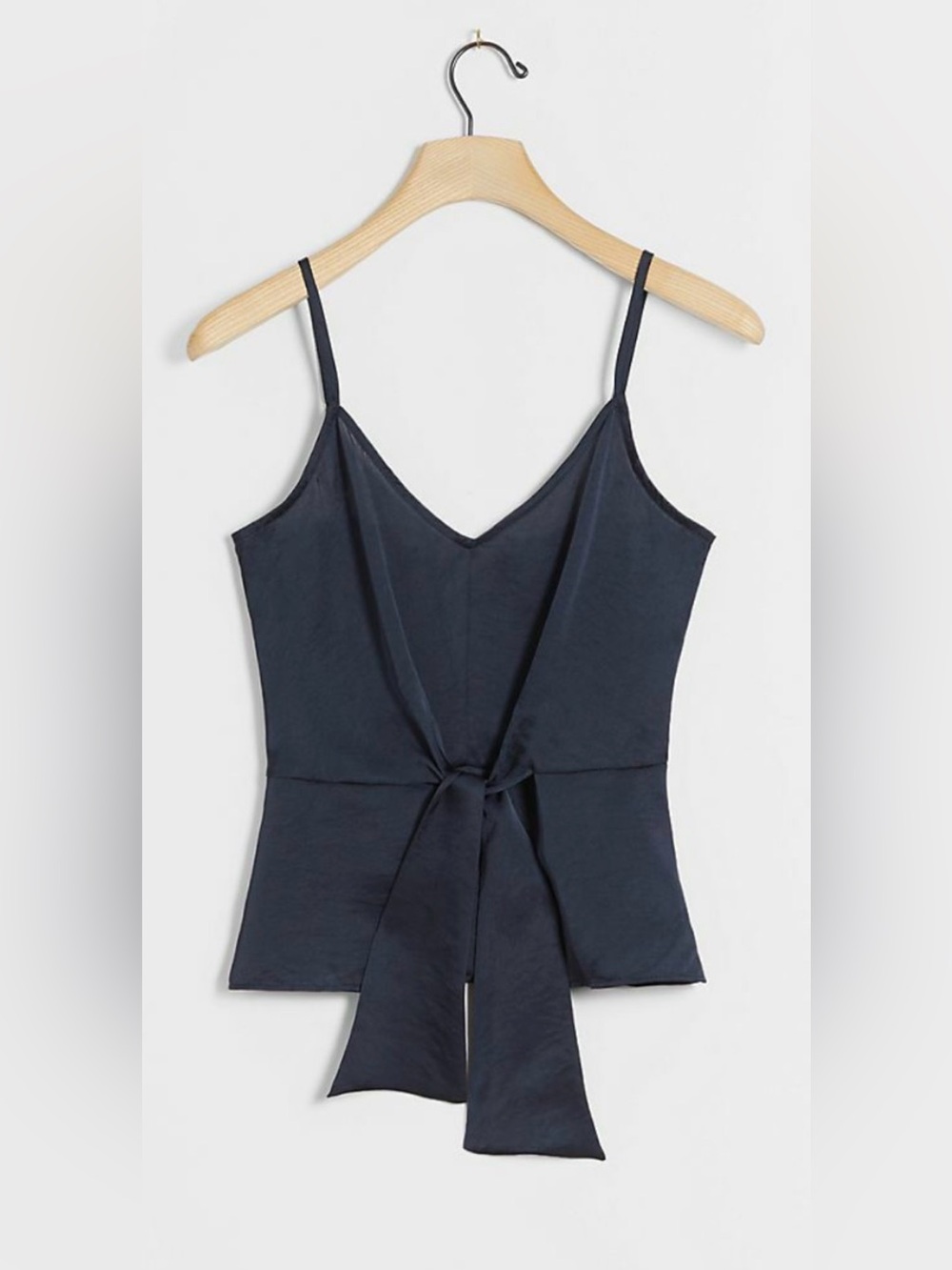Anthropologie Hutch Women’s Navy Tie-Front Satin Cami Top sz Medium